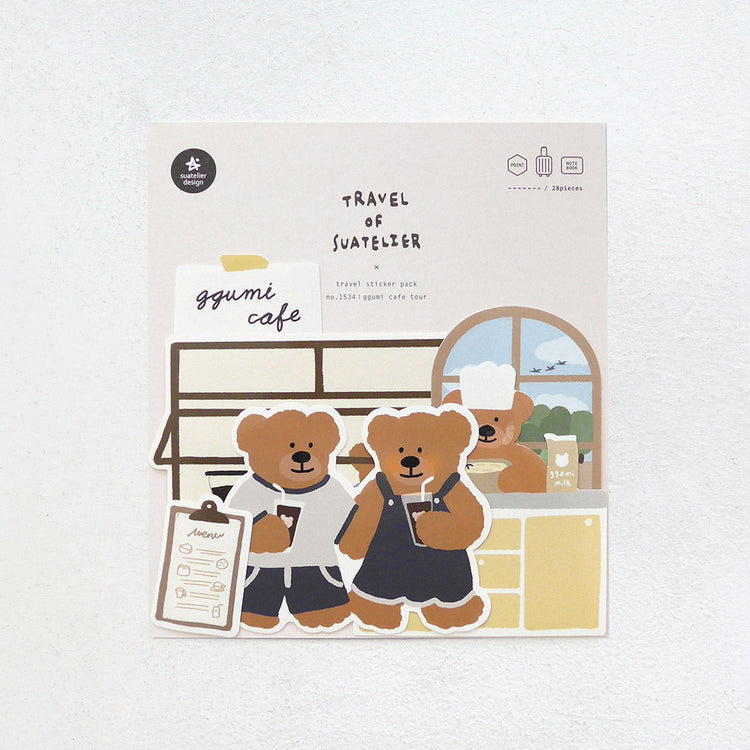 Suatelier Travel Luggage Sticker Pack - Ggumi Cafe Tour