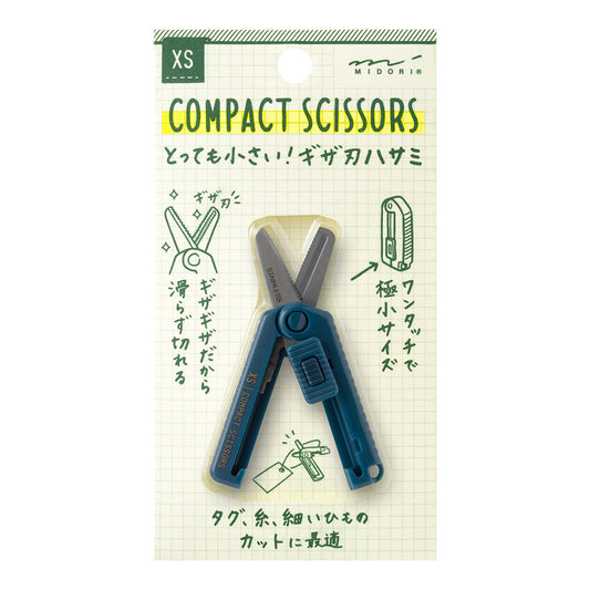 Midori XS Compact Scissors Serrated Navy Blue