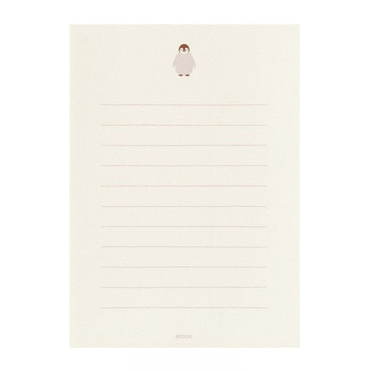 Midori Letter Paper & Envelopes with Stickers 946 Penguin A