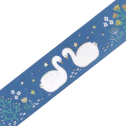 BGM Foil Stamping Masking Tape: Nordic Forest - Swan Lake