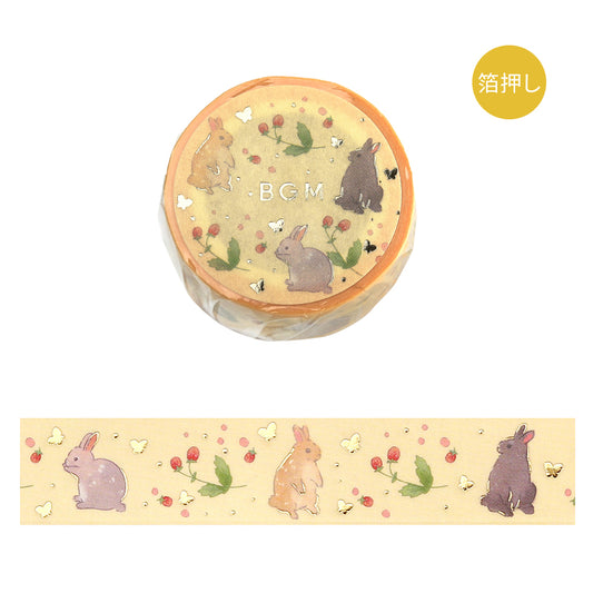BGM Foil Stamping Masking Tape: Rabbit Country - Raspberry