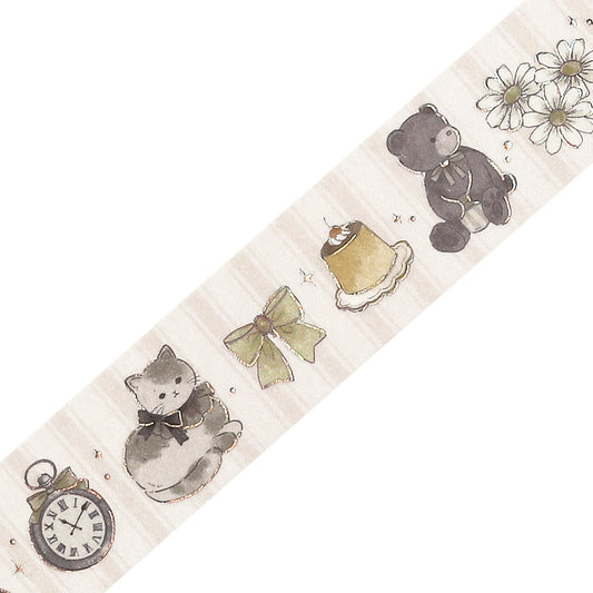 BGM Foil Stamping Masking Tape: Fairy Tale Party - Milk Tea