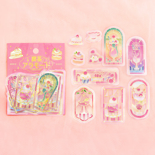 BGM Foil Stamping Clear Seal: Cafe A La Mode Stained Glass - Red