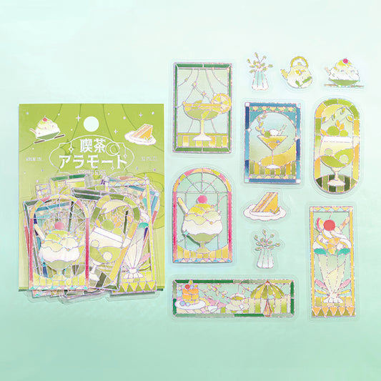 BGM Foil Stamping Clear Seal: Cafe A La Mode Stained Glass - Green