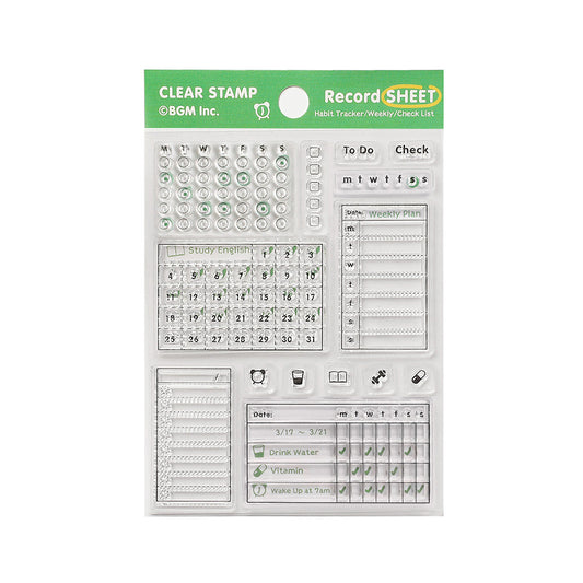 BGM Clear Stamp: Diary - Record Sheet