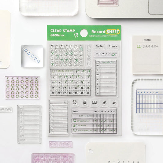 BGM Clear Stamp: Diary - Record Sheet