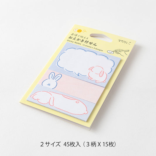 Midori Sticky Notes - Drawing Rabbit