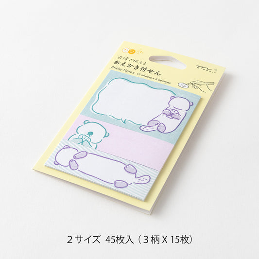 Midori Sticky Notes - Drawing Sea Otter