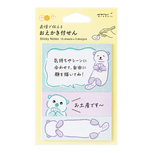 Midori Sticky Notes - Drawing Sea Otter