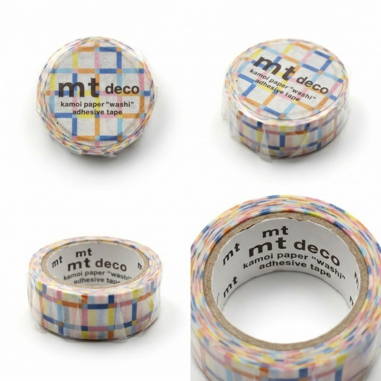 MT 1P Kamoi Washi Tape - Colorful Gingham Random