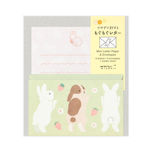 Midori Mini Letter Set with Stickers - Hungry Rabbit