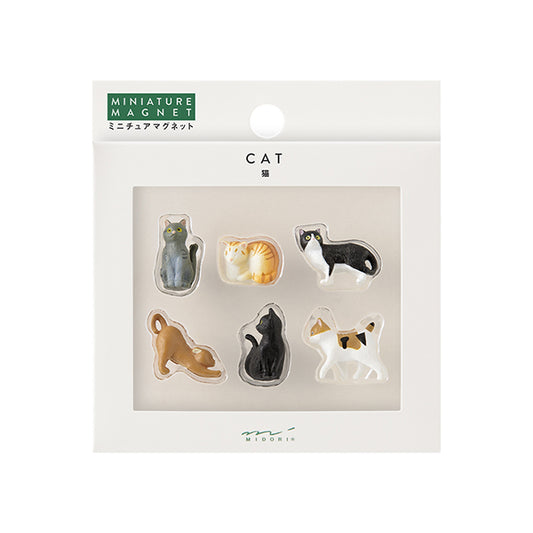 Midori Miniature Magnet - Cat C (Set of 6)