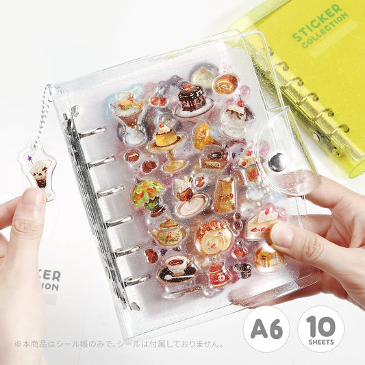 BGM Notebook-Style Sticker Book: A6 Glitter Clear