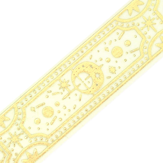 A roll of ivory washi tape decorated with celestial diagrams and reflective foil highlights from the Grimoire of Stars Light edition.