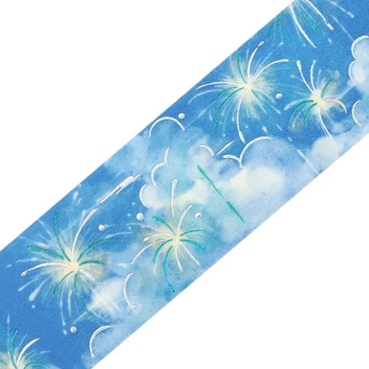 BGM Foil Stamping Masking Tape – Sky Encyclopedia: Light Dew 20mm washi tape roll designed with misty sky gradients and foil constellation accents.