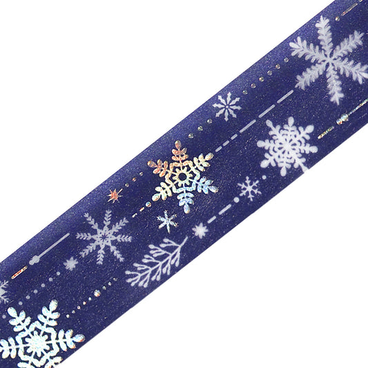 BGM Foil Stamping Winter Limited Edition Masking Tape in Snowy Night design. A stunning foil-stamped perfect for adding a touch of elegance to your planners, journals, and creative projects.