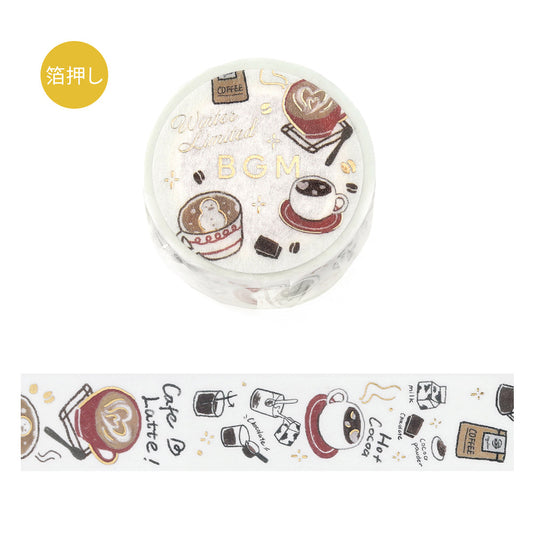 BGM Foil Stamping Winter Limited Edition Masking Tape in Winter Drinks design - a stunning foil-stamped perfect for adding a touch of elegance to your planners, journals, and creative projects.