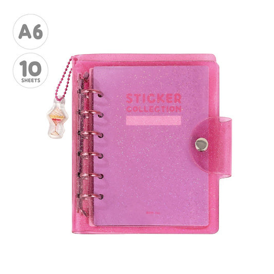 BGM Notebook-Style Sticker Book: A6 Glitter Pink