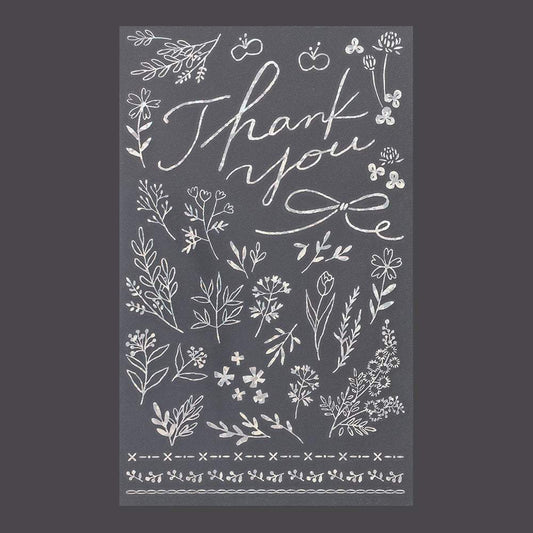 Midori Foil Transfer Sticker for Decoration - 2649 Thank You Flower