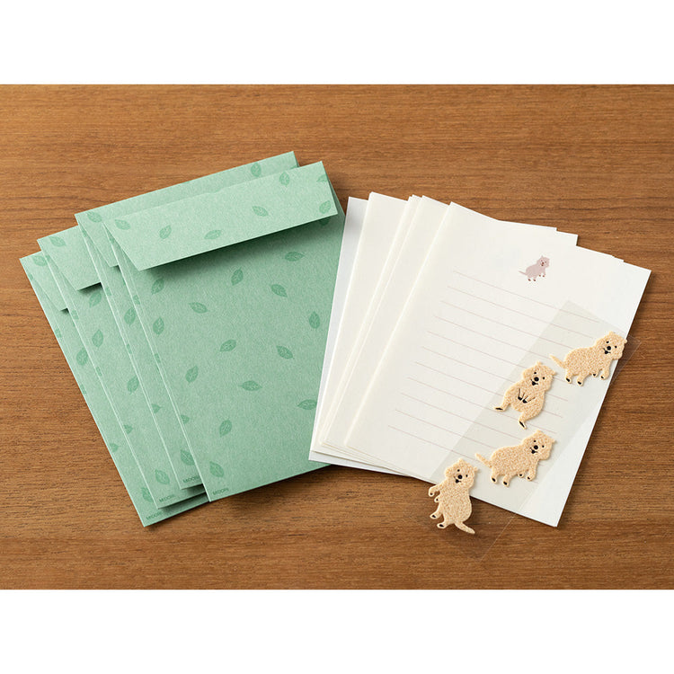 Midori Letter Set With Quakka Rabbit Pattern Stickers