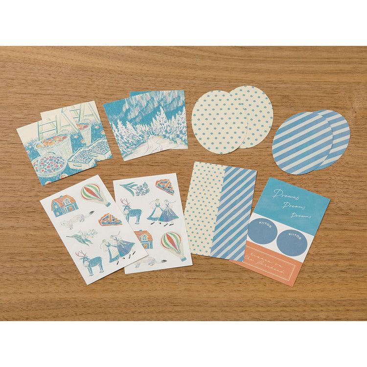 Midori Yuka Takamaru Decoration Stickers - Light Blue
