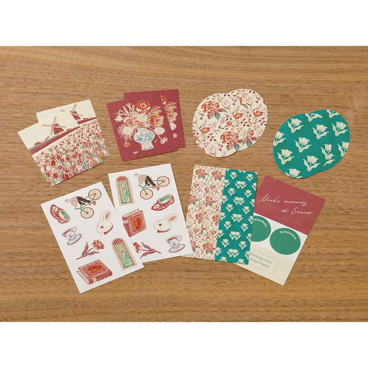 Midori Yuka Takamaru Decoration Stickers - Dark Red