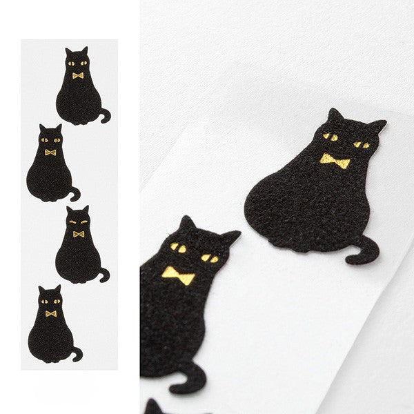 Midori Letter Paper & Envelopes with Stickers 947 Black Cat A