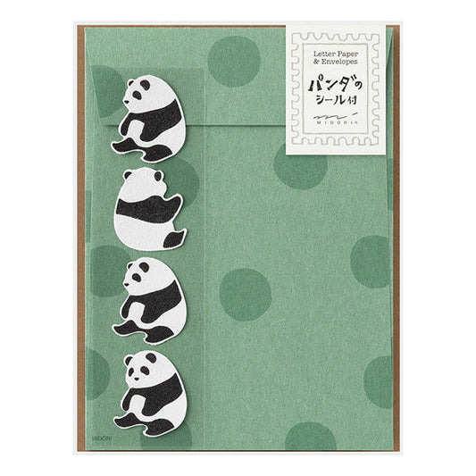 Midori Letter Paper & Envelopes with Stickers 948 Panda A
