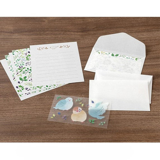 Midori Mini Letter Paper & Envelopes with Stickers 944 For You Bird