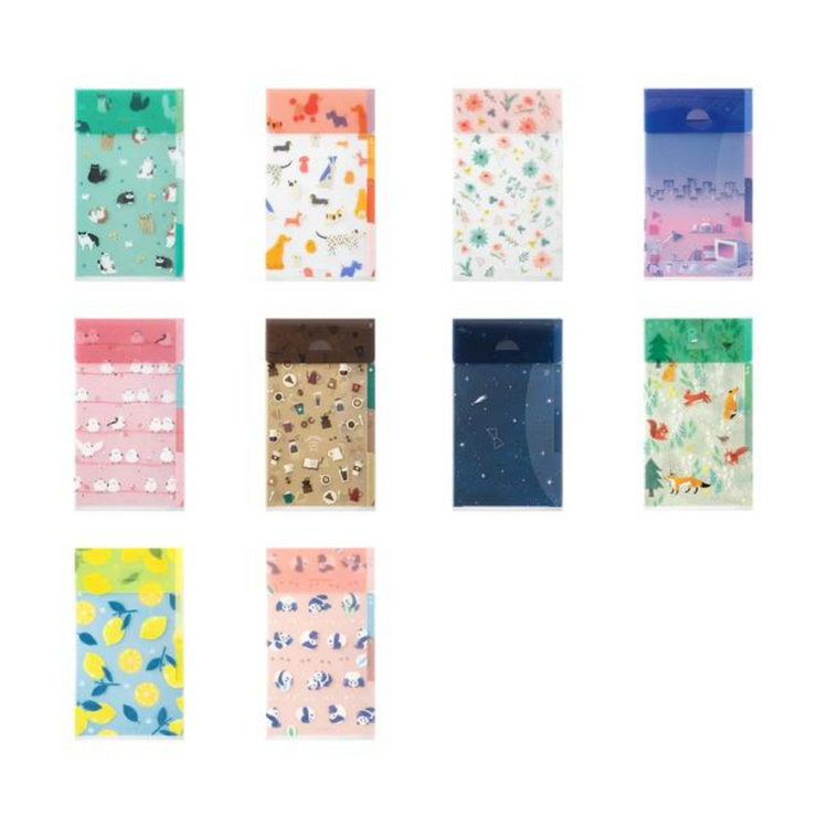 Midori A5 Slim 3 Pockets Clear Folder with Flap - City Pop