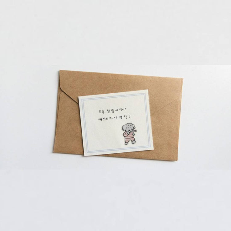 A sheet of decorative stickers featuring hand-drawn people and animals running in different poses, with playful expressions and pastel colors—ideal for adding humor and movement to journals or planners.