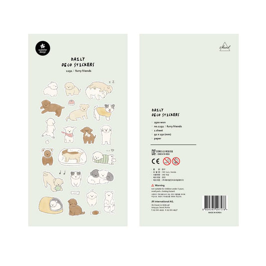 Suatelier Daily Deco Sticker - furry friends