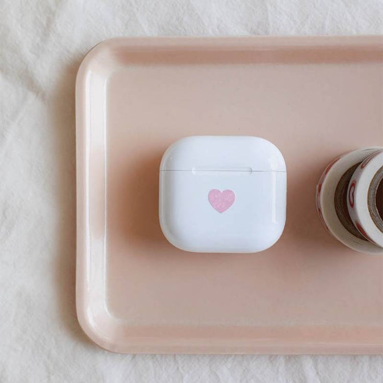 A single sheet of Suatelier Daily Deco Sticker – Love Heart, featuring rows of hand-drawn heart illustrations in different shapes, colors, and sizes on translucent paper.