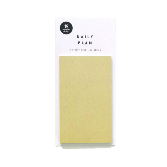 Suatelier Daily Plan .62 Sticky Notes in beige color, minimalist rectangular sticky memo pad with 40 sheets.