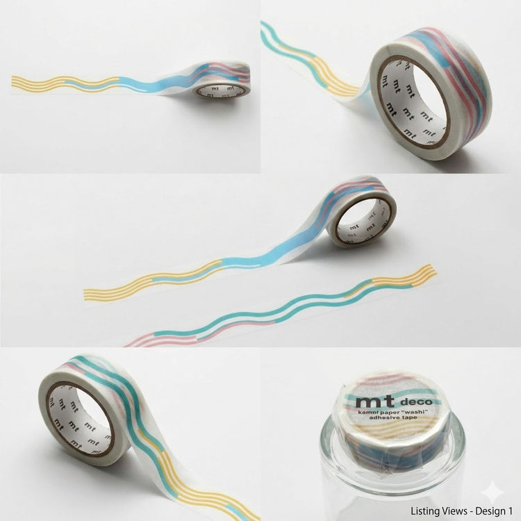 MT 1P Kamoi Washi Tape - Wavy Pastel