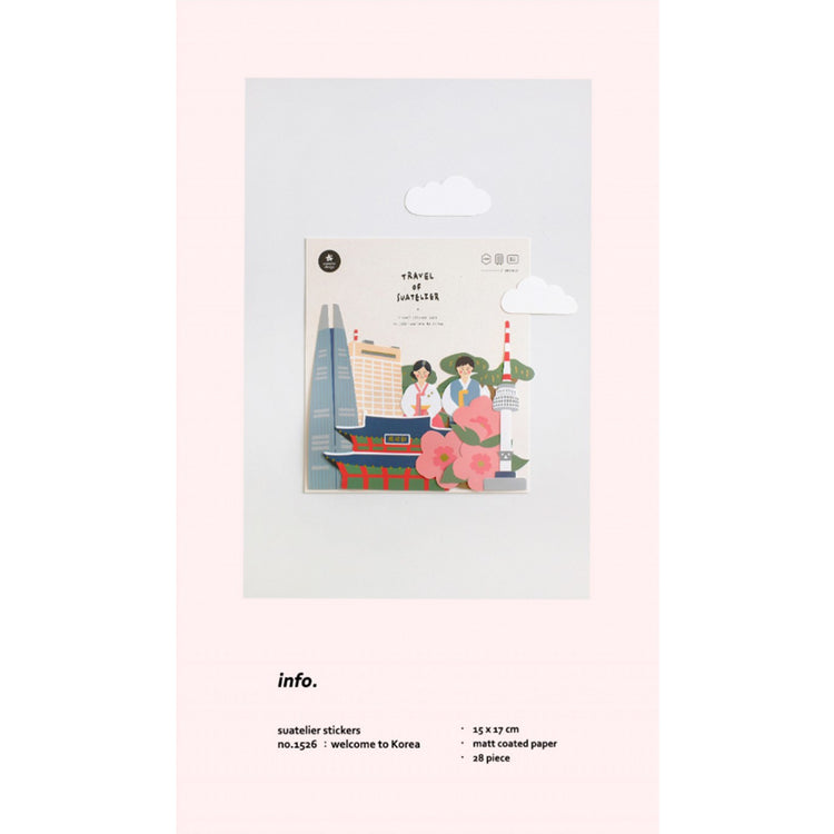 Suatelier Travel Luggage Sticker Pack - Welcome To Korea