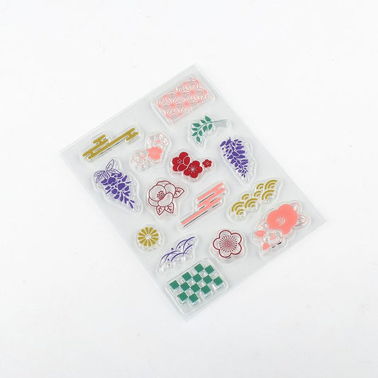 BGM Retro / Japanese Style Flowers Clear Stamp