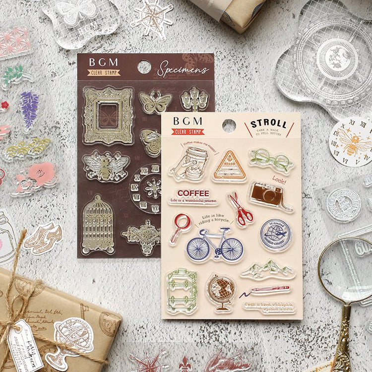 BGM Retro Line Clear Stamp