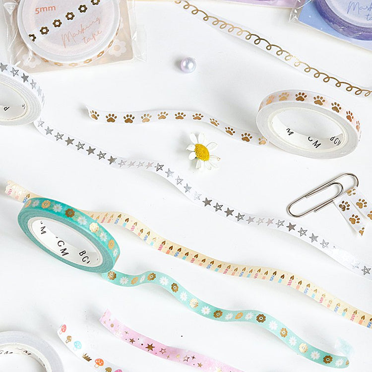 BGM Silver Heart Washi Tape
