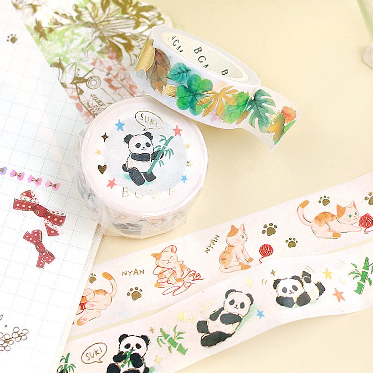 BGM Check Flower Washi Tape