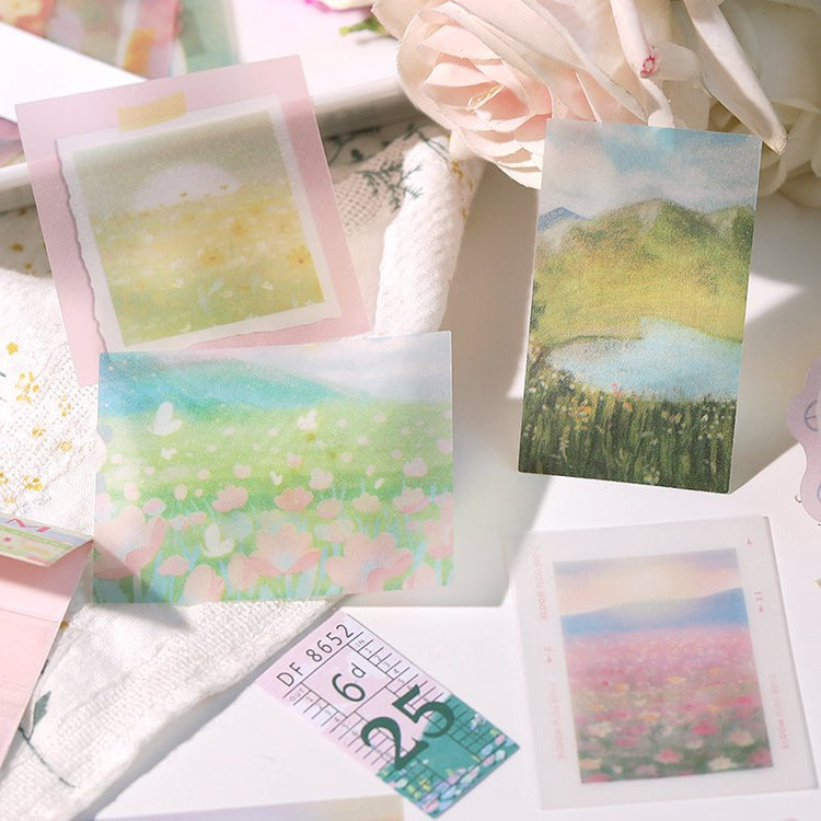 BGM Travel Diary / Flower Field Pauspapier Siegel