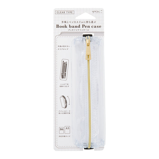 Midori Book Band Pen Case (B6-A5) - Clear