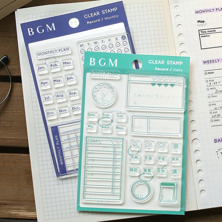 BGM Clear Stamp Record / Monthly