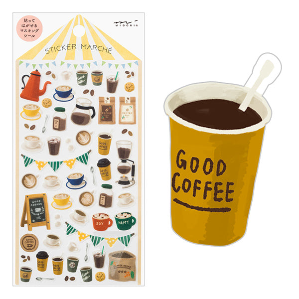 Midori Aufkleber 2374 Kaffee aus den Marken – WashiWednesday