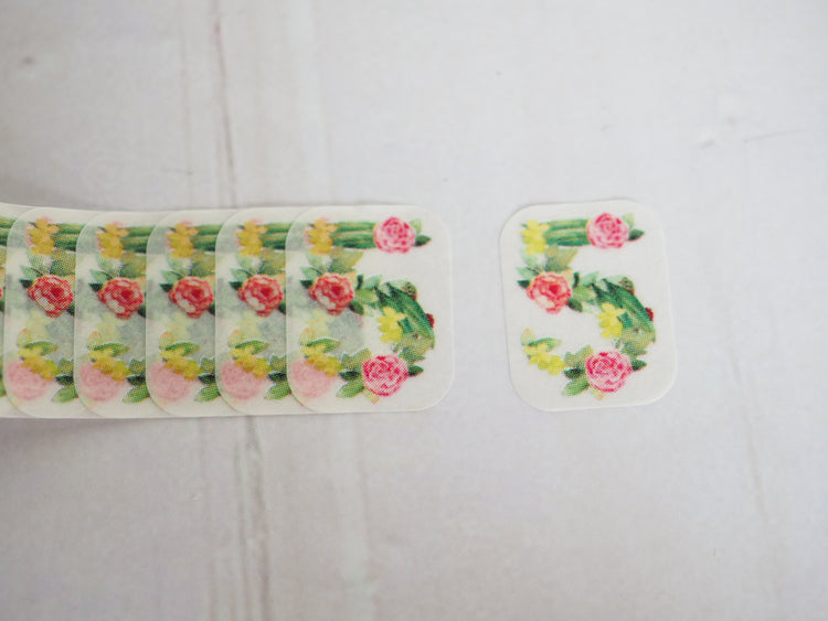 Bande Flower Number 5 Mini Washi Roll Sticker
