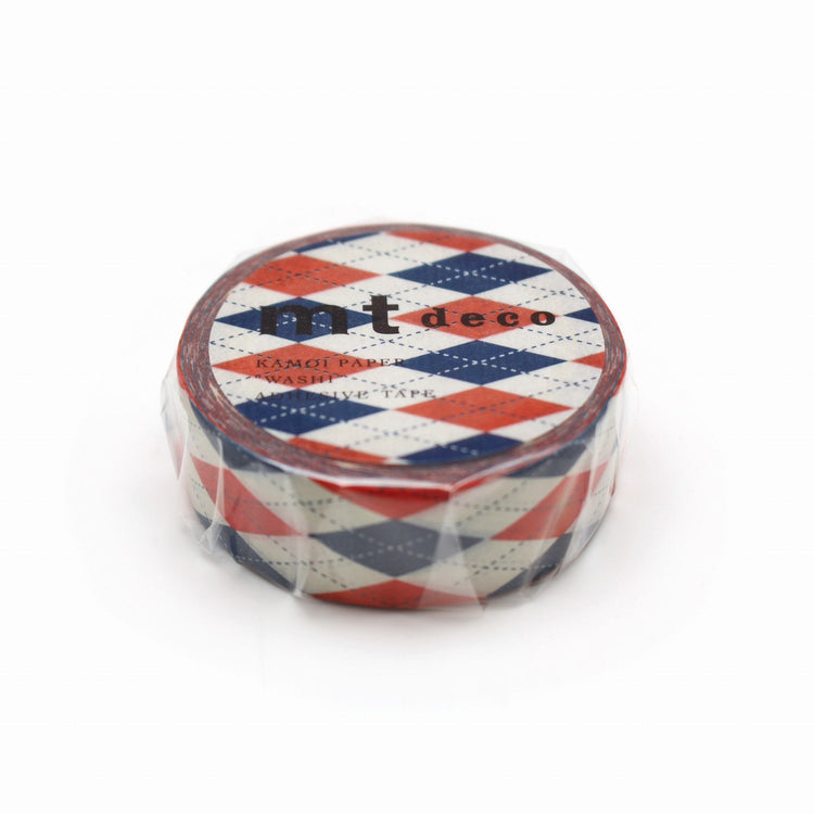MT Deko Washi Tape Argyle Rot