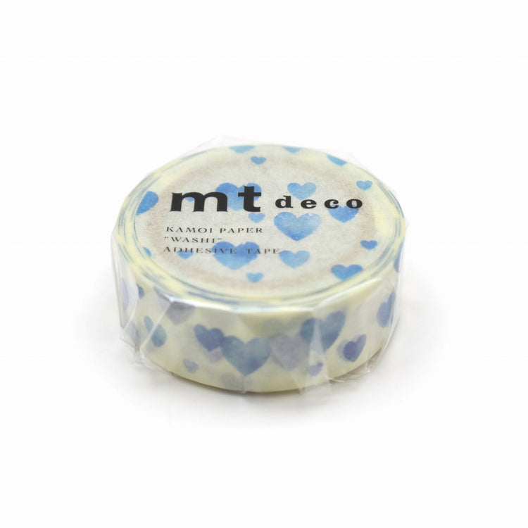MT Deco Washi Tape Heart Stamp Blue
