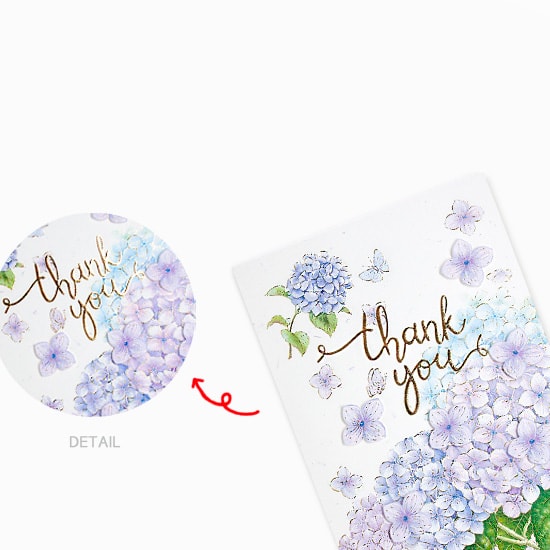 D'Won Card Thank You Hydrangea