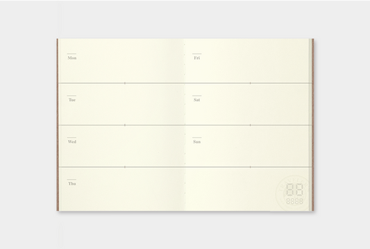 Traveler's Notebook Refill 007 (Passport Size) - Weekly Diary | Washi Wednesday