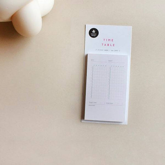 Suatelier Sticky Memo Time Table